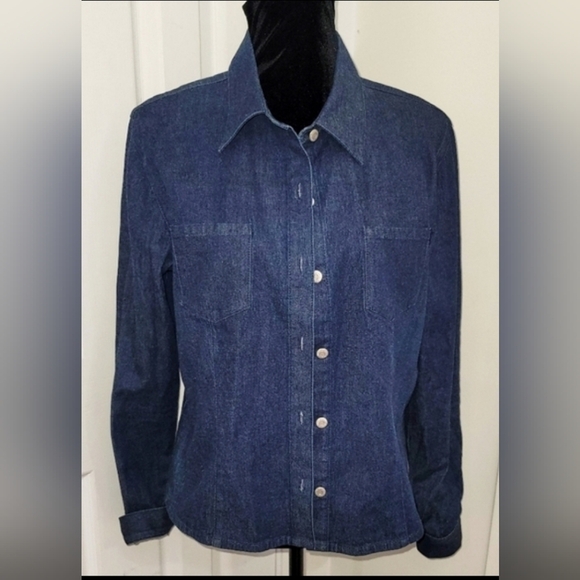 Ann Taylor Loft Denim Shirt - Picture 1 of 9